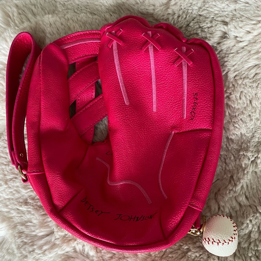 Betsey Johnson batter up baseball glove wristlet